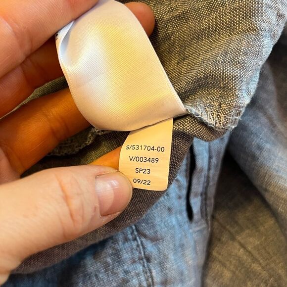 Athleta Retreat Linen Jogger Pant Blue 2 Petite Coastal Beach Summer Chambray - Picture 11 of 12